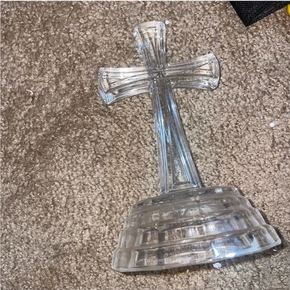 None Other - Elegant Glass Crystal Cross Ornament